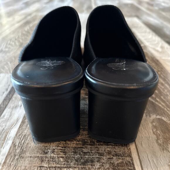 Splendid Lunelli Mule Size 9.5 Black Ribbed Knit Casual 2" Block Heel Shoe - Picture 4 of 10